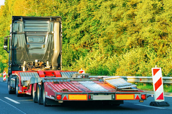 empty carrier truck highway asphalt road poland truck transporter